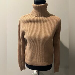 Like New A.L.C. Cashmere and Lambswool blend Camel Color Turtleneck Size Small